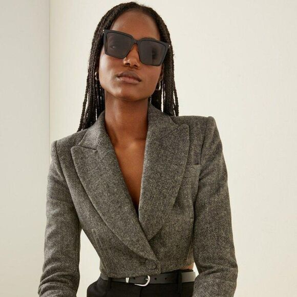 NEW Saint Laurent SL474 001 Black Square Unisex Sunglasses - Picture 4 of 13